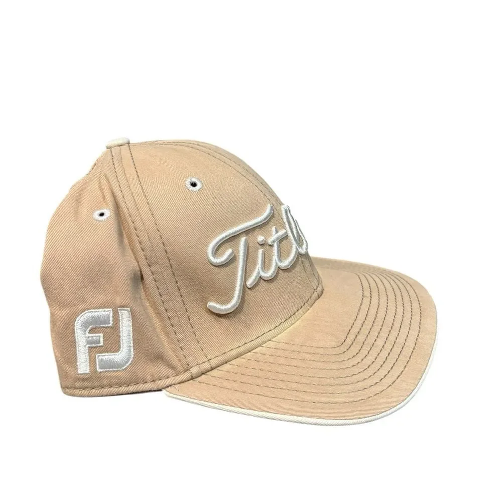 Titleist Pro V1 FJ Golf Hat Performance Adjustable Strapback Cap Tan